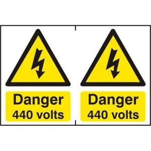 Image of ASEC Danger 440 Volts 200mm x 300mm PVC Self Adhesive Sign