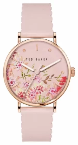 Image of Ted Baker BKPPHS238 PHYLIPA RETRO Pink Leather Strap Floral Watch