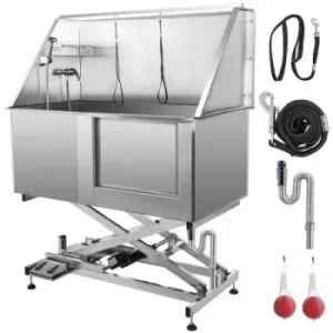 Image of Professional Stainless Steel Pet Grooming Bath Tub Electric Lift Height