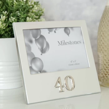 Image of 6" x 4" - Milestones Birthday Frame with 3D Number - 40