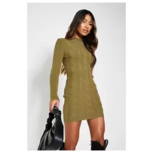 Image of I Saw It First Cable Knit Mini Dress - Green