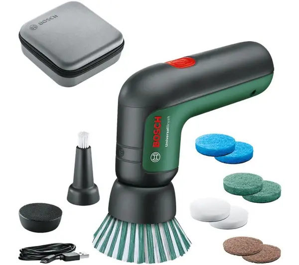 Image of Bosch UniversalBrush Electric Cleaning Brush Set - Black & Green 4053423247275