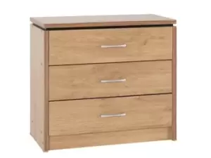 Image of Seconique Charles Oak 3 Drawer Chest of Drawers