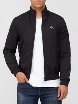 Image of Calvin Klein Jeans Padded Zip Up Harrington Jacket - Black