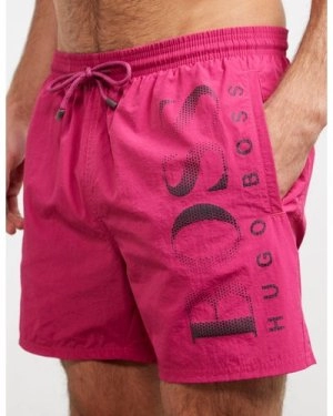Image of Hugo Boss Octopus Logo Swim Shorts Pink Size L Men