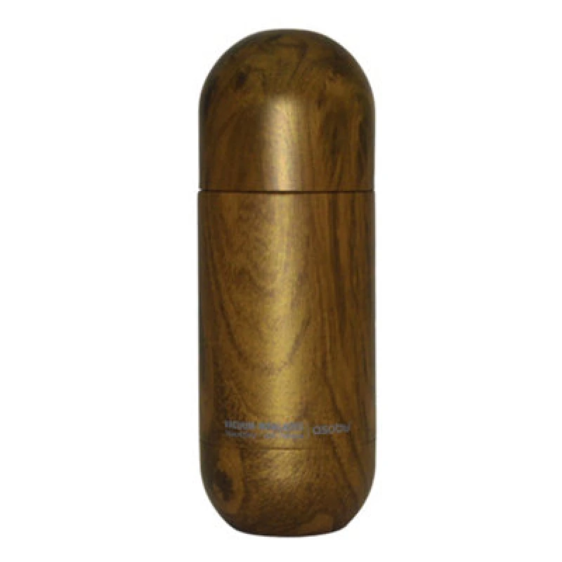 Image of asobu Orb Stainless Steel Insulated Water Bottle Wood 400ml Brown