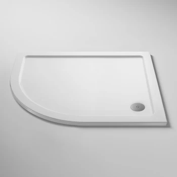 Image of Pearlstone Offset Quadrant Left Handed Shower Tray 1200mm x 800mm - White - Nuie