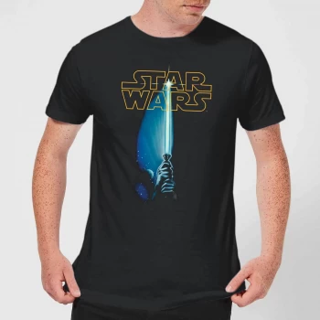 Image of Star Wars Lightsaber Mens T-Shirt - Black - L