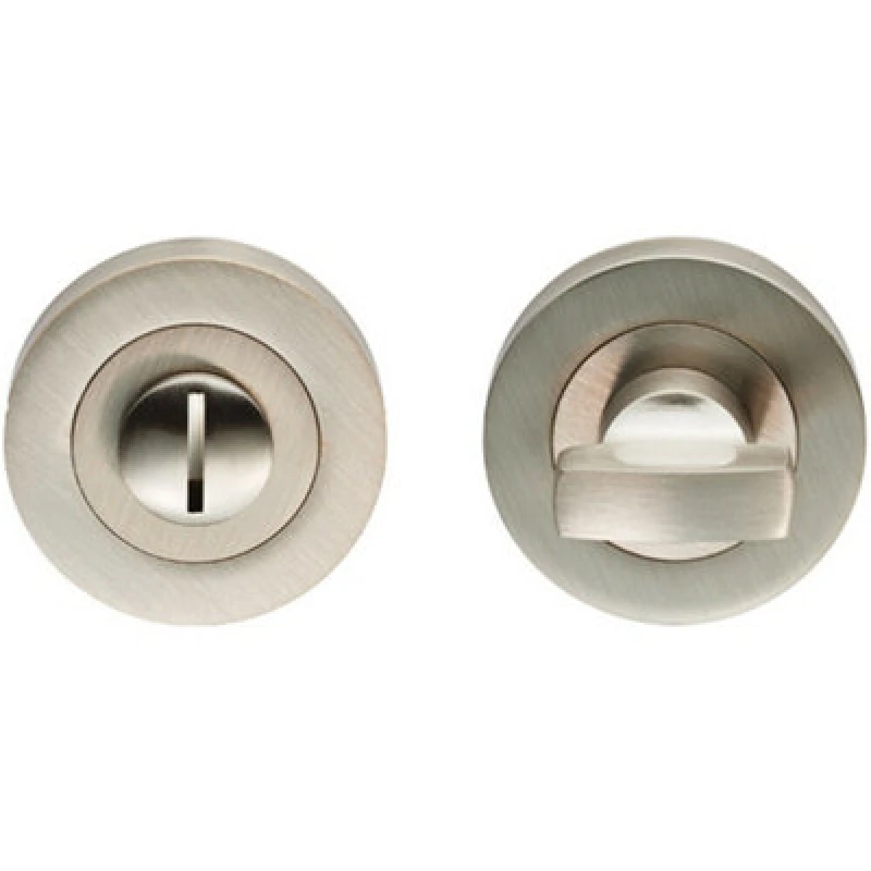 Image of Loops Thumbturn Lock and Release Handle Concealed Fix Round Rose Satin Nickel Metallics unisex
