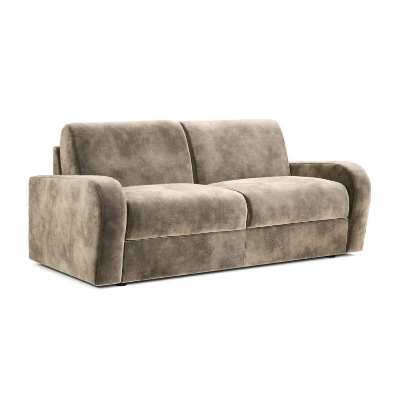 Image of Jay-Be Deco Sofa Bed With E-sprung Mattress - Three Seater - Luxe Velvet Mink, Brown A5153174