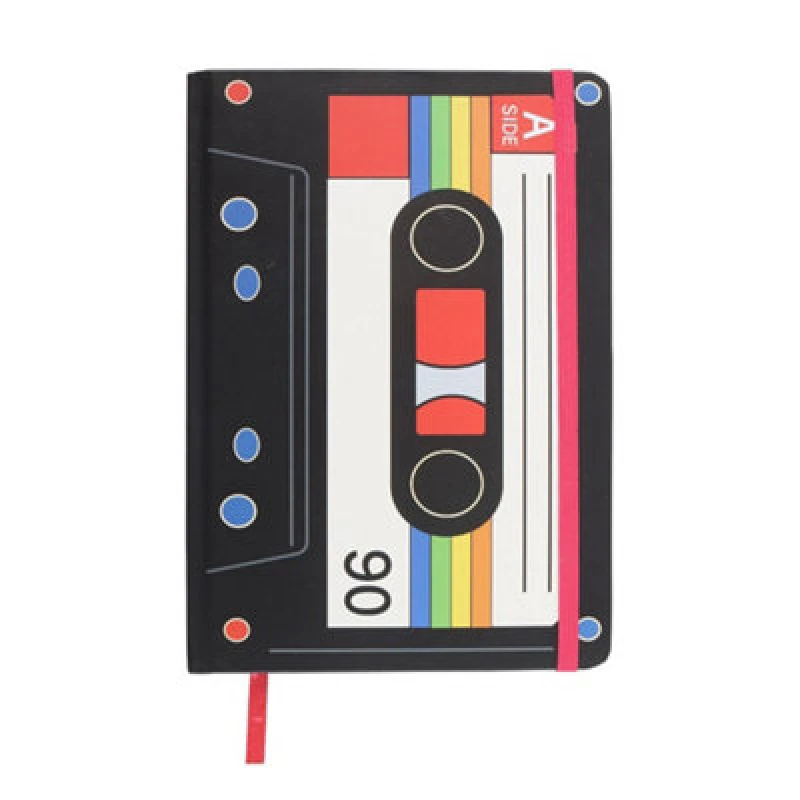 Image of Something Different Something Different Retro Cassette Tape A5 Notebook in Black One Size Unisex 5063852075478