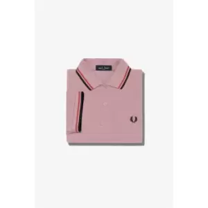 Image of Fred Perry Short Sleeve Twin Tipped Polo Shirt - Chalky Pink R69