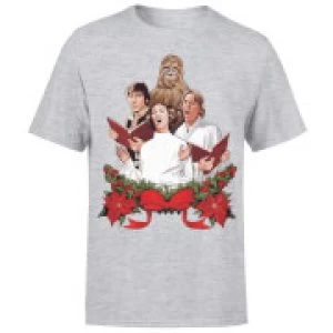 Image of Star Wars Christmas Jedi Carols Grey T-Shirt - S - Grey