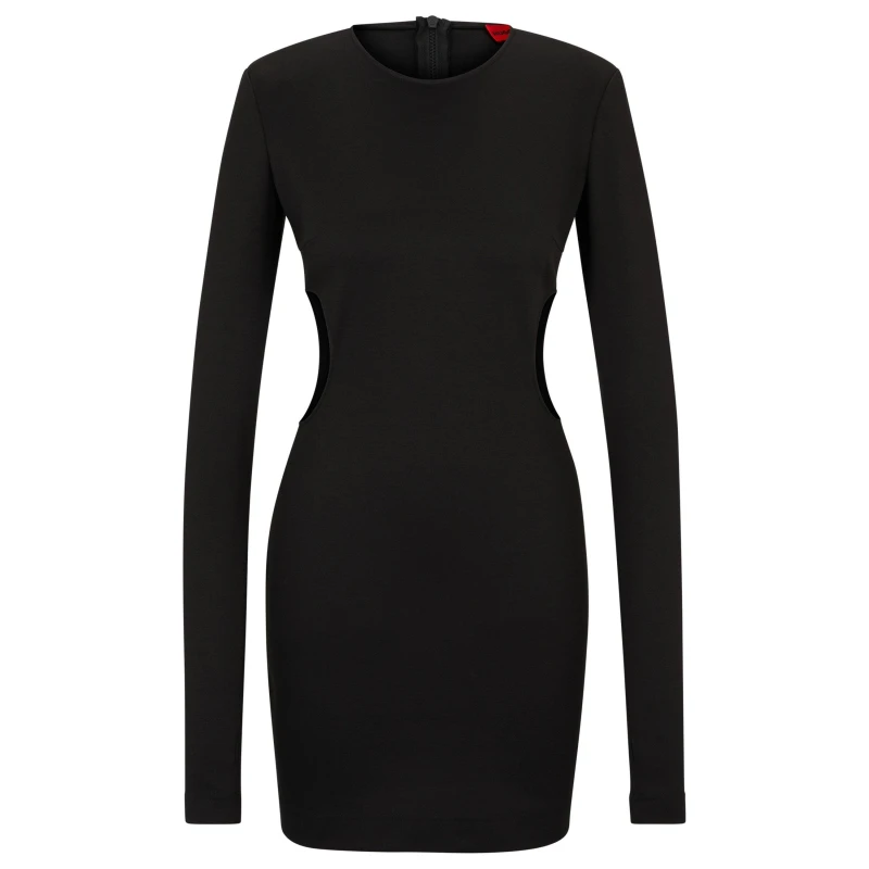 Image of Hugo Womens Kemila Cut Out Dress Black female 4 (XXS)