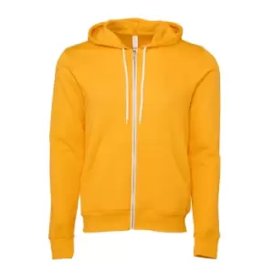 Image of Canvas Unixex Zip-up Polycotton Fleece Hooded Sweatshirt / Hoodie (M) (Gold)