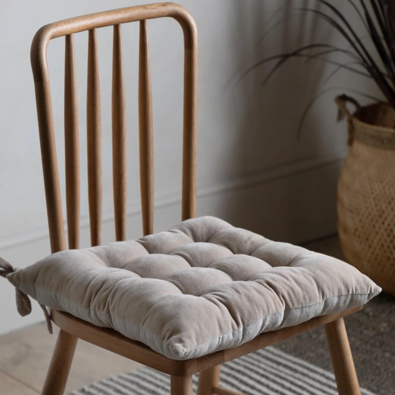 Image of Gallery Cotton Velvet Seatpad Natural 430x430mm Natural unisex 43x43cm