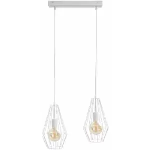 Image of Keter Lex Bar Pendant Ceiling Light White, 50cm, 2x E27