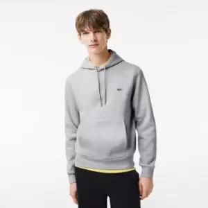 Image of Mens Lacoste Organic Cotton Hooded Sweatshirt Size 6 - XL Grey Chine