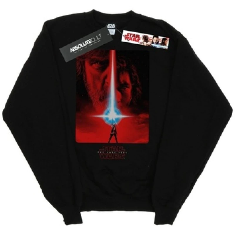 Image of Star Wars The Last Jedi Red Poster Sweatshirt Black male