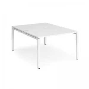 Image of Adapt back to back desks 1200mm x 1600mm - white frame and white top
