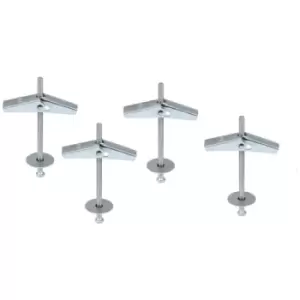 Image of Plasterboard Spring Toggle Fixings With Screws Hollow Cavity Anchors - Size M4 x 75mm - Pack of 30