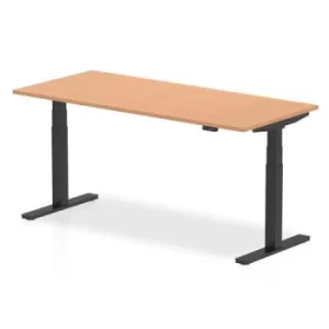 Image of Air 1800 x 800mm Height Adjustable Desk Oak Top Black Leg