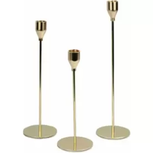 Image of Tulip Candlesticks - Set of 3 Gold M&W - Gold