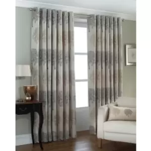 Image of Riva Home Oakdale Tree Design Eyelet Curtains (66 x 54" (168 x 137cm)) (Silver) - Silver