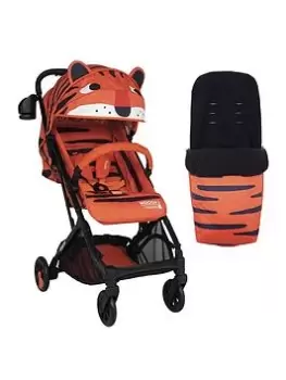 Image of Cosatto Woosh 3 Pushchair - Tomkin Tiger Bundle With Footmuff