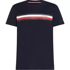 Image of Tommy Hilfiger Rwb Monotype Chest Stripe Tee - Blue