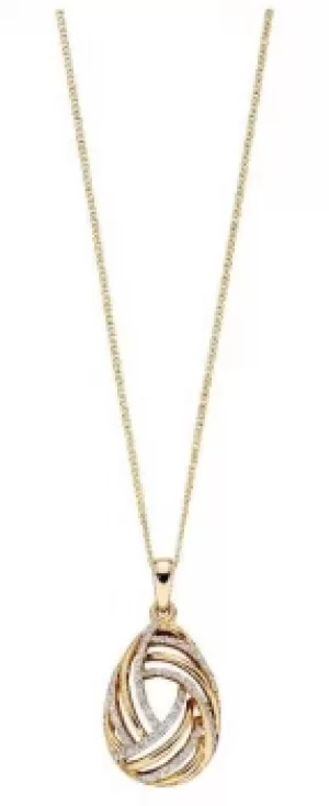 Image of Elements Gold 9k Yellow Gold Diamond Swirl Pendant Only Jewellery