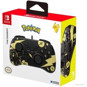 Image of Pokemon Black and Gold Pikachu Nintendo Switch Mini Horipad