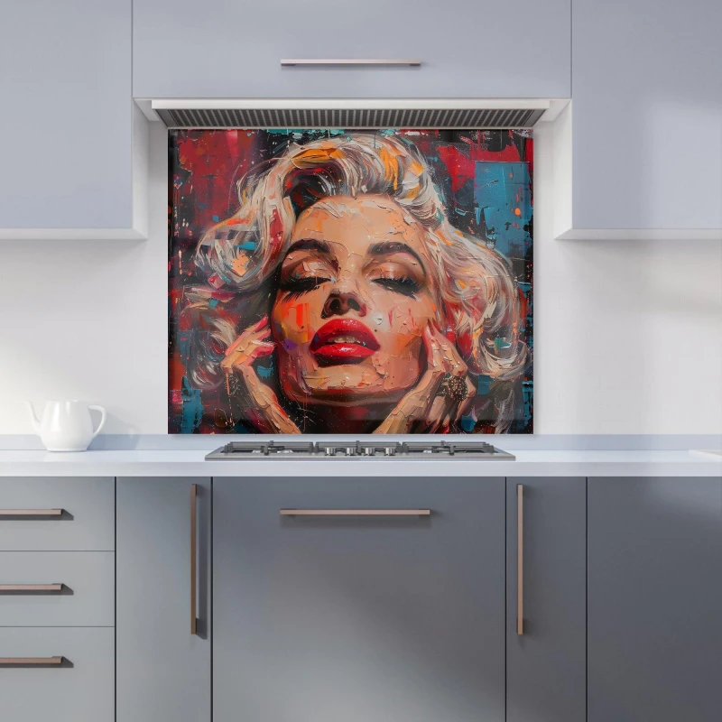 Image of Warren Reed - Designer Vivid Marilyn: A Modern Expression Kitchen Splashback Size: 600mm x 750mm Multicolor Unisex 600mm x 750mm