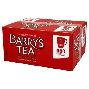 Image of Barrys Tea Gold Blend 1 Cup Tea Bags Box of 600 Barrys Gold Label