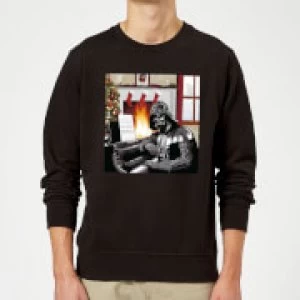 Image of Star Wars Darth Vader Piano Player Black Christmas Sweatshirt - S - Black