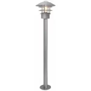Image of Loops - Outdoor IP44 Bollard Light Silver LED E27 60W Bulb Outside External Exterior