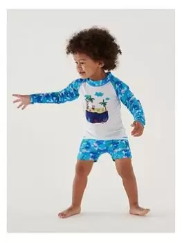Image of Regatta Kids Peppa Pig Rash Suit - Aqua/white, Aqua/White, Size 5-6 Years, Women