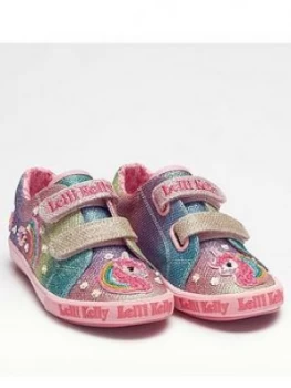 Image of Lelli Kelly Girls Rainbow Unicorn Strap Shoe - Multi/Glitter