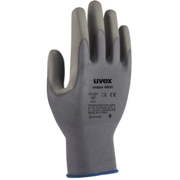 Image of Uvex - Mechanical Hazard Gloves, Pu Coated, Grey, Size 8