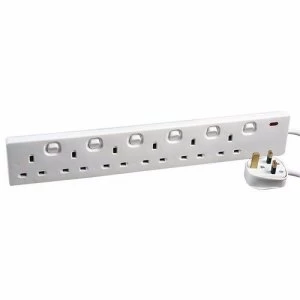 Image of Zexum 6G Switched White Extension Lead 1M