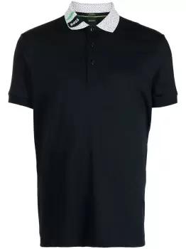 Image of BOSS Contrast-collar Polo Shirt Dark Blue