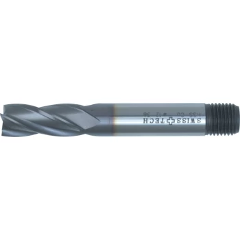 Image of 18.00MM HSS-Co 8% Threaded Shank Multi Flute End Mills - TiCN Coated