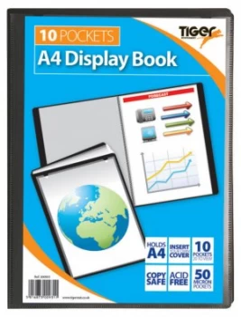 Image of Tiger A4 Presentation Display Book Black 10 Pocket