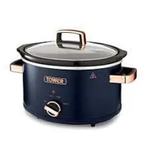 Image of Tower T16042MNB Cavaletto 3.5L Slow Cooker - Blue and Rose Gold