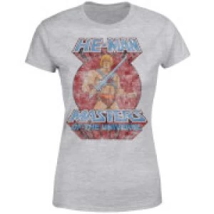Image of He-Man Distressed Womens T-Shirt - Grey - S
