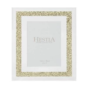 Image of 5" x 7" - HESTIA? Glass Mirrored Gold Crystal Frame