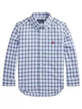 Image of Ralph Lauren Boys Classic Checked Shirt - Blue Multi, Blue Multi, Size 6 Years