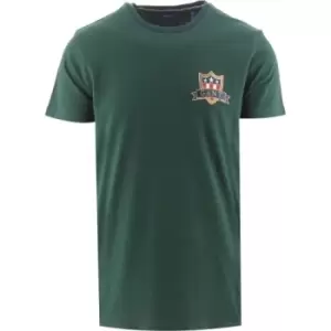 Image of GANT Tartan Green Banner Shield Short Sleeve T-Shirt