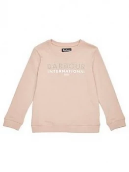 Image of Barbour International Girls Drift Foil Print Sweat Top - Pink