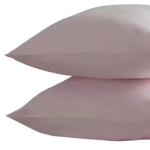 Image of Belledorm Brushed Cotton Housewife Pillowcase (Pair) (One Size) (Powder Pink)